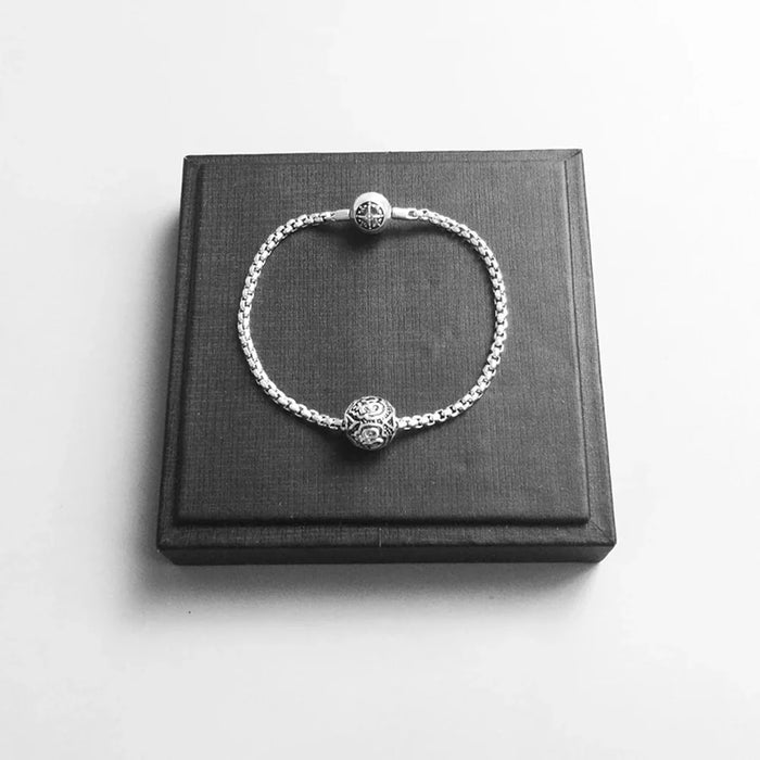 925 Sterling Silver Black Link Chain Bracelet For Women & Men Karma