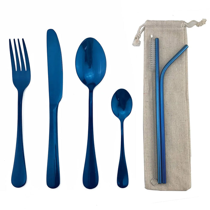 Portable Rainbow Cutlery Set Stainless Steel