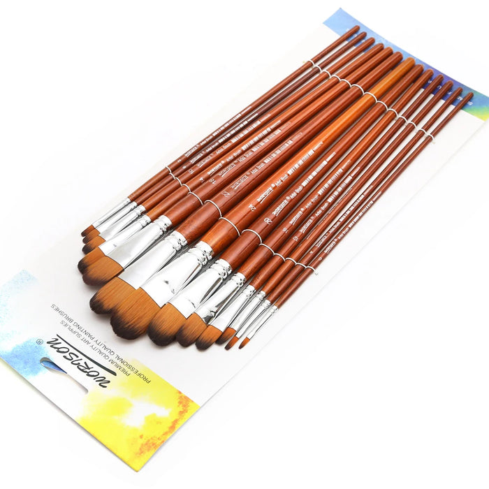 13Pc Filbert Brushes For Watercolour Oil Acrylic