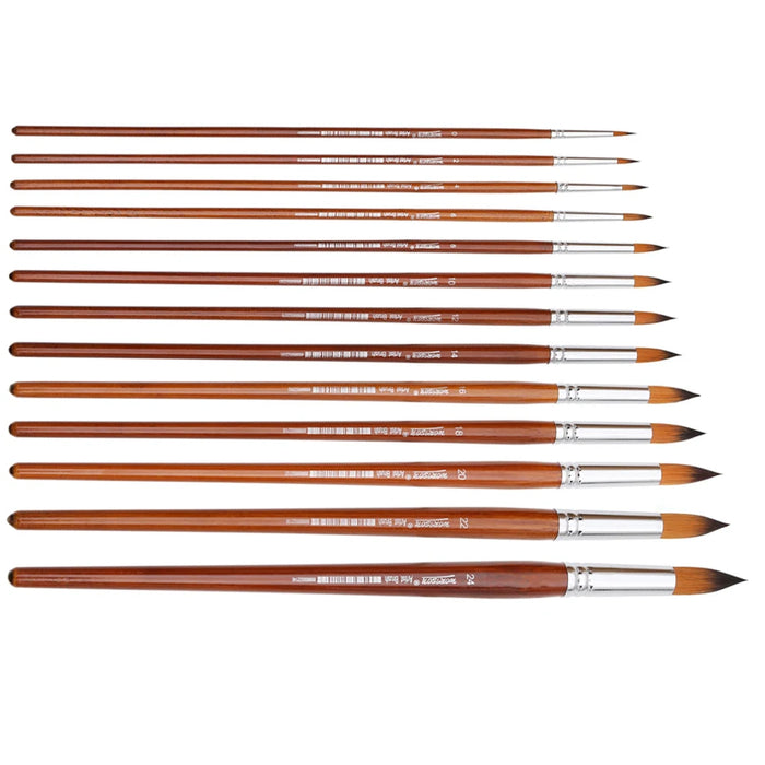 13 Piece Synthetic Nylon Art Brush Set For Acrylic Watercolour And Oil Painting