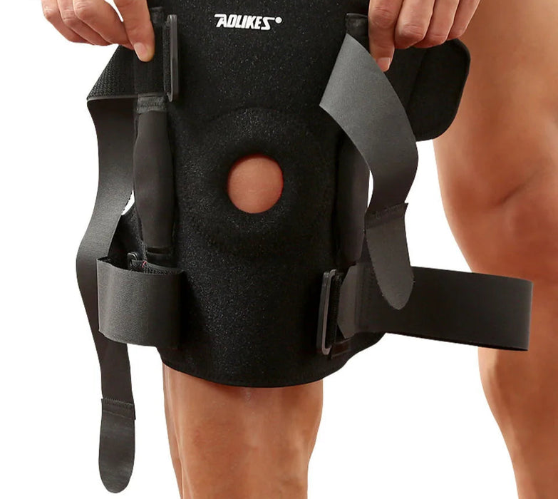 Knee Support With Aluminum Plate 4 Straps For Hiking & Cycling
