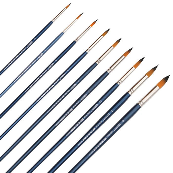 9 Piece Synthetic Nylon Art Brush Set For Acrylic Watercolour And Oil Painting