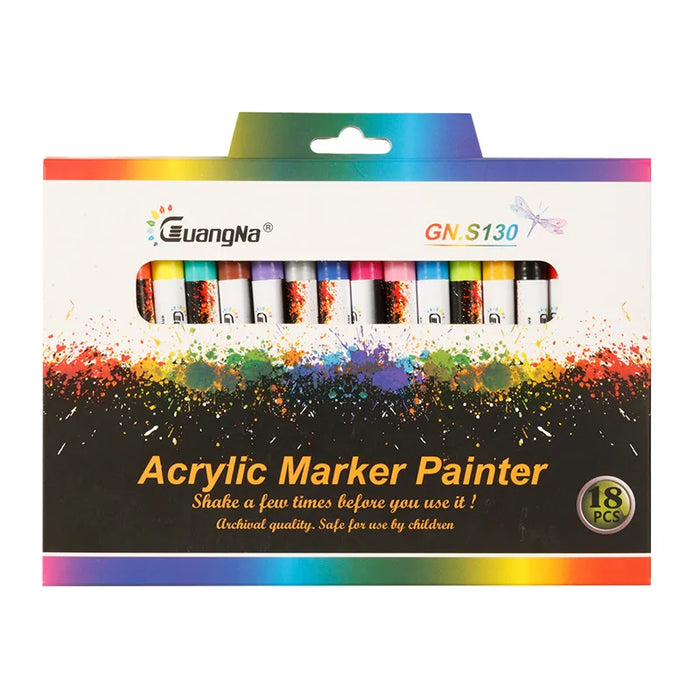 12 / 18 Colour 0.7Mm Acrylic Paint Marker For Art On Various Surfaces