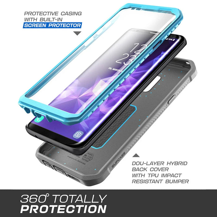 For Samsung Galaxy S9 Plus Ub Pro Full-Body Rugged Holster Protective Case With Built-In Screen Protector