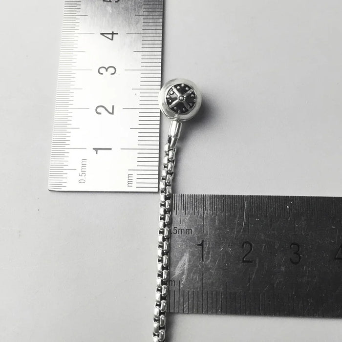 925 Sterling Silver Charm Link Chain Necklace European Style Strand Jewelry For Men And Women