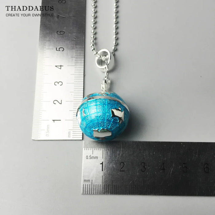 925 Sterling Silver Globe Pendant Necklace Fashion Jewelry For Men And Women