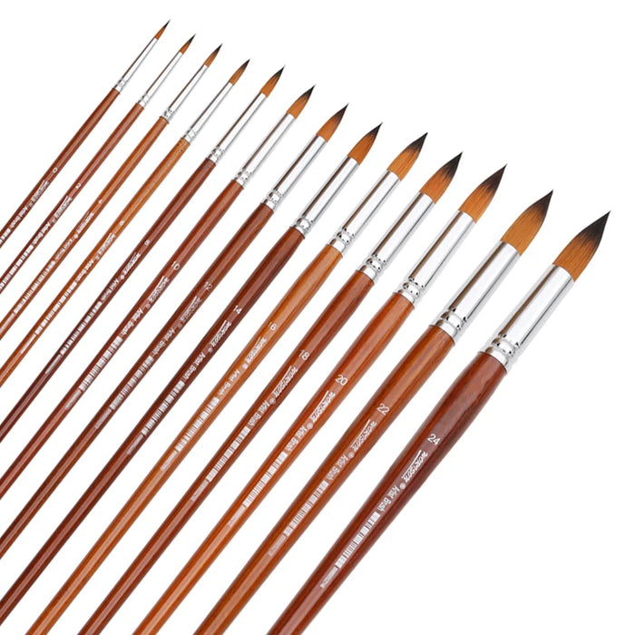 13 Piece Synthetic Nylon Art Brush Set For Acrylic Watercolour And Oil Painting