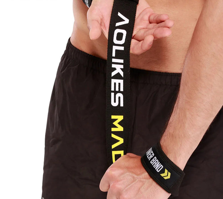 Pair of Fitness Wrist Straps For Weightlifting Padded Support For Deadlifts & Barbells