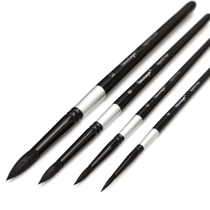 4Pcs Round Squirrel Hair Art Brushes For Watercolour Gouache