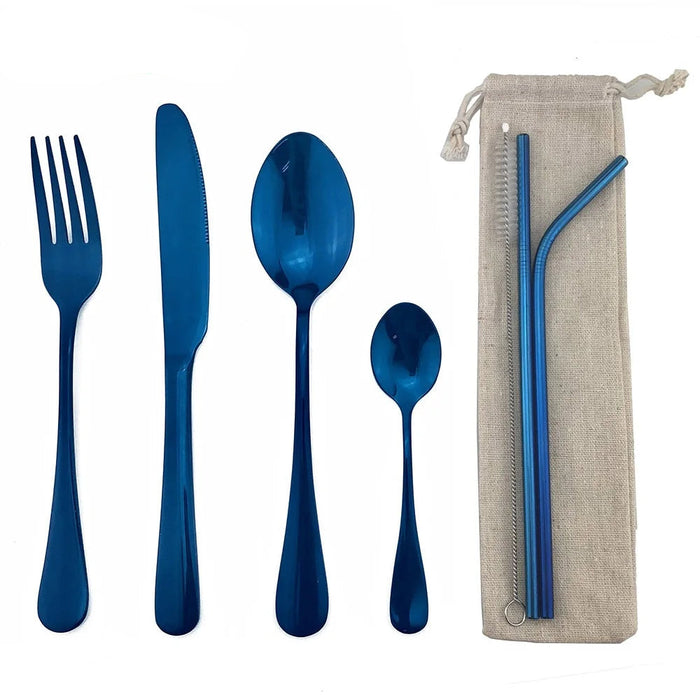 Portable Rainbow Cutlery Set Stainless Steel