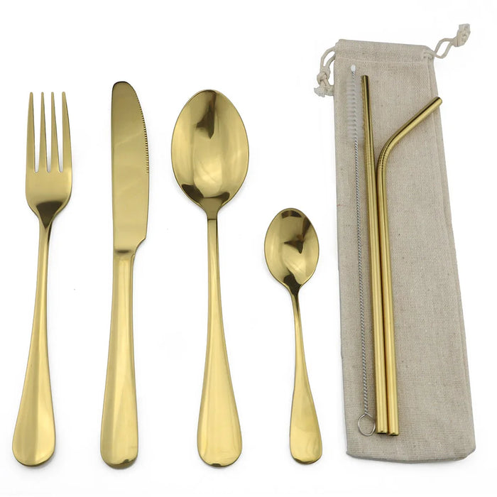 Portable Rainbow Cutlery Set Stainless Steel