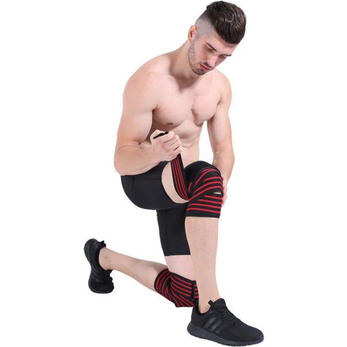 180 x 8Cm Fitness Leg Knee Compression Straps Elastic Bandages For Weightlifting Squats And Training