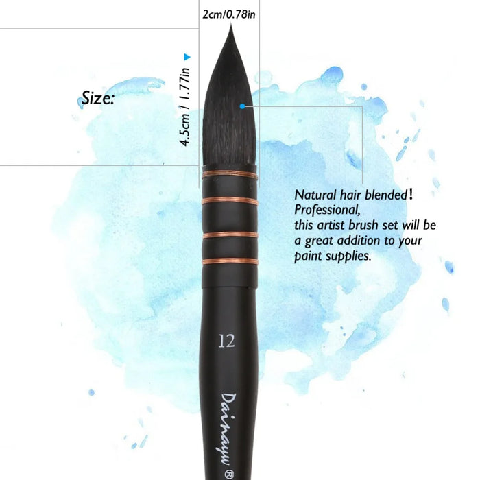 Professional Round Squirrel & Horse Hair Paint Brush Set