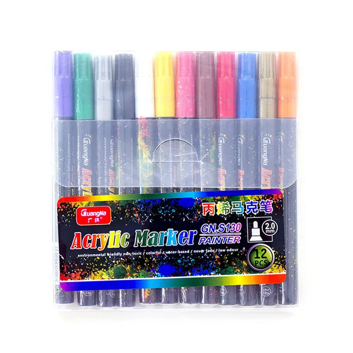 12 / 18 Colour 0.7Mm Acrylic Paint Marker For Art On Various Surfaces