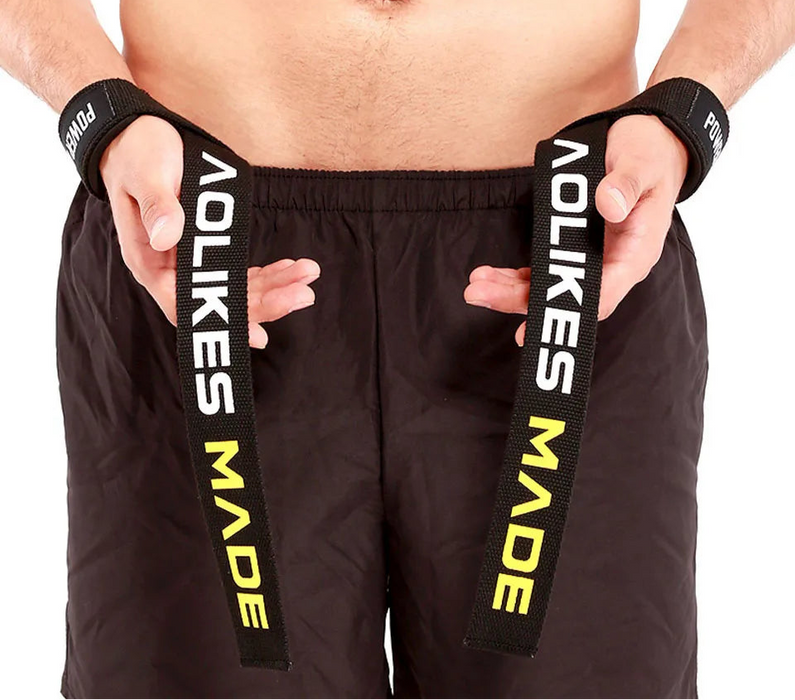 Pair of Fitness Wrist Straps For Weightlifting Padded Support For Deadlifts & Barbells