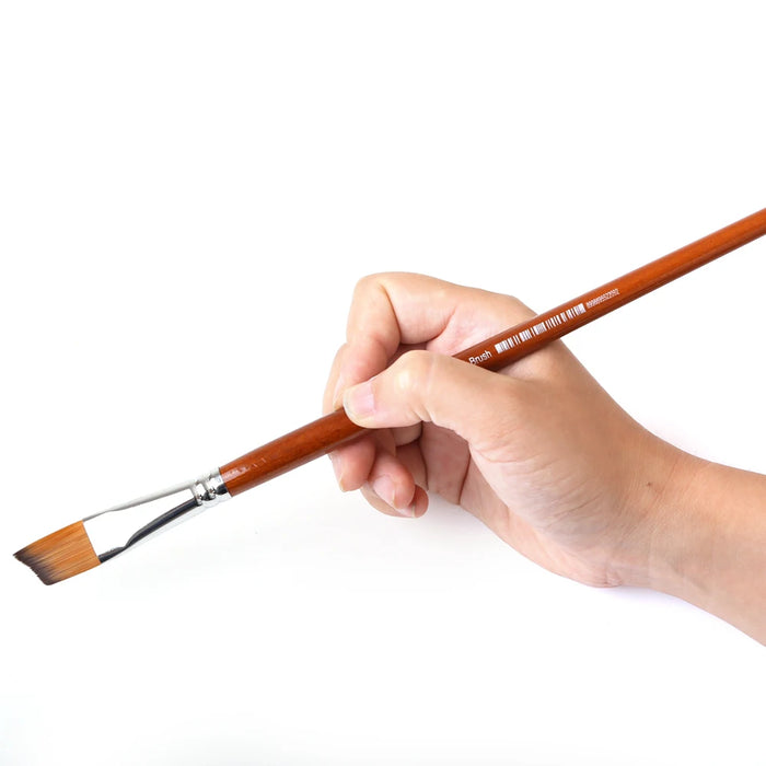 13Pc Angled Paintbrush Set For Watercolour Oil Acrylic