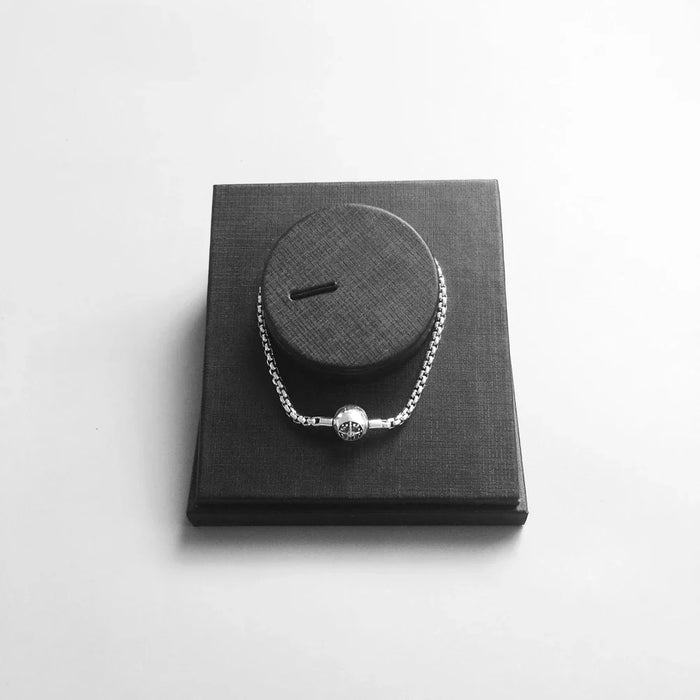 925 Sterling Silver Black Link Chain Bracelet For Women & Men Karma