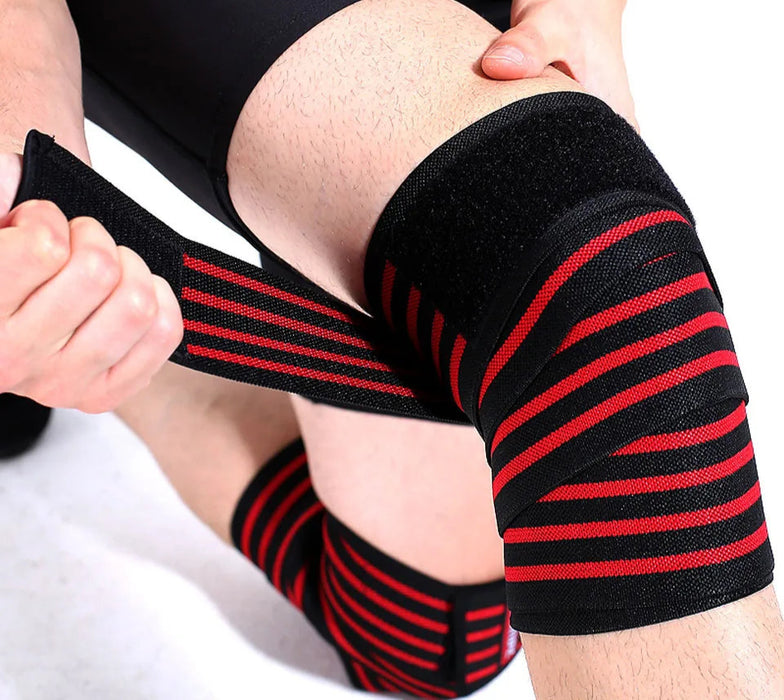 180 x 8Cm Fitness Leg Knee Compression Straps Elastic Bandages For Weightlifting Squats And Training