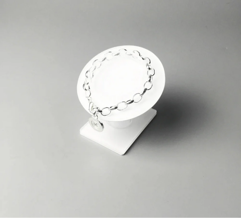 925 Sterling Silver Cross Link Charm Bracelet For Women