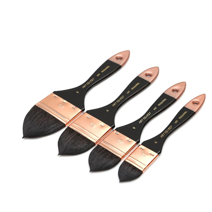 4 Pc Squirrel Hair Paint Brush Set For Art