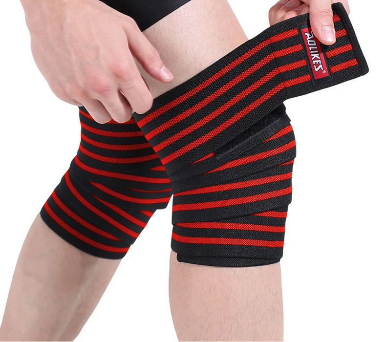 180 x 8Cm Fitness Leg Knee Compression Straps Elastic Bandages For Weightlifting Squats And Training