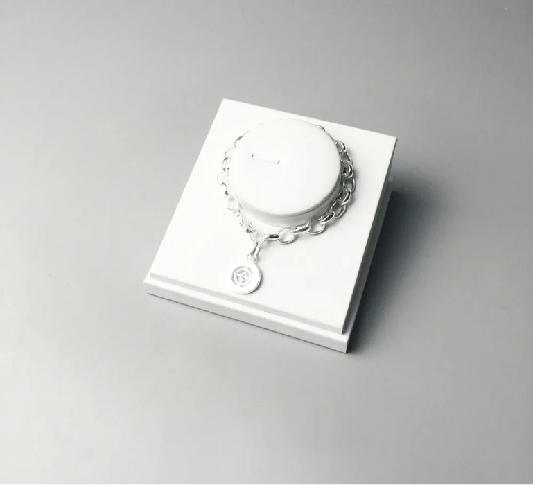 925 Sterling Silver Cross Link Charm Bracelet For Women