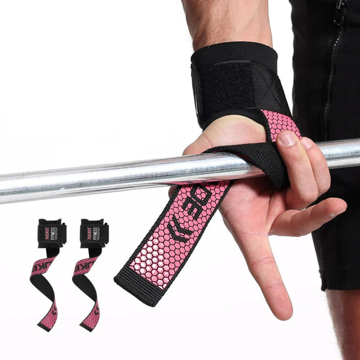 Pair of Weightlifting Grip Straps Dumbbell Hand Grips For Barbell Pull Up