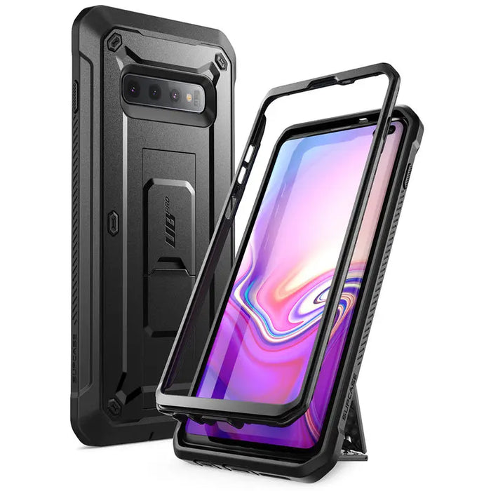 For Samsung Galaxy S10 Plus 6.4 Inch Full-Body Rugged Holster Kickstand Ub Pro Case Without Built-In Screen Protector