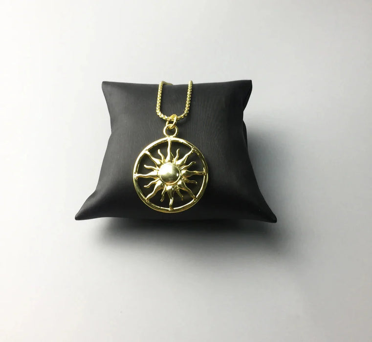 925 Sterling Silver Sun Pendant Necklace Ethnic Style Jewelry For Men & Women