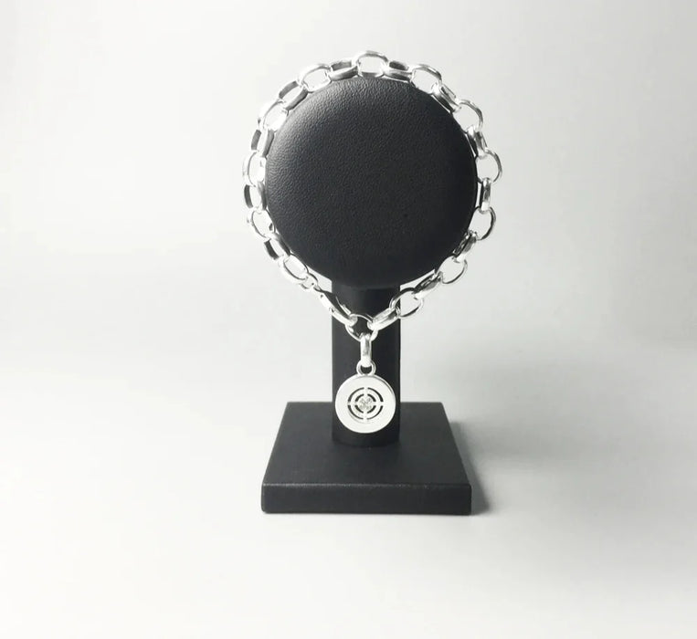 925 Sterling Silver Cross Link Charm Bracelet For Women