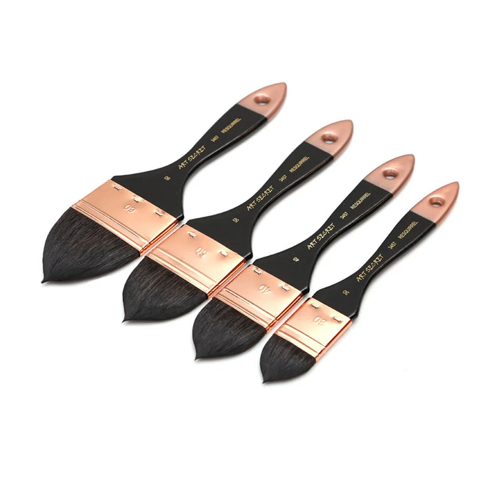 4 Pc Squirrel Hair Paint Brush Set For Art