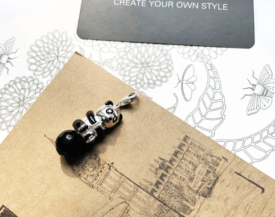 925 Sterling Silver P & A Pendant With Crystal Cute European Style Jewelry Gift For Women & Men