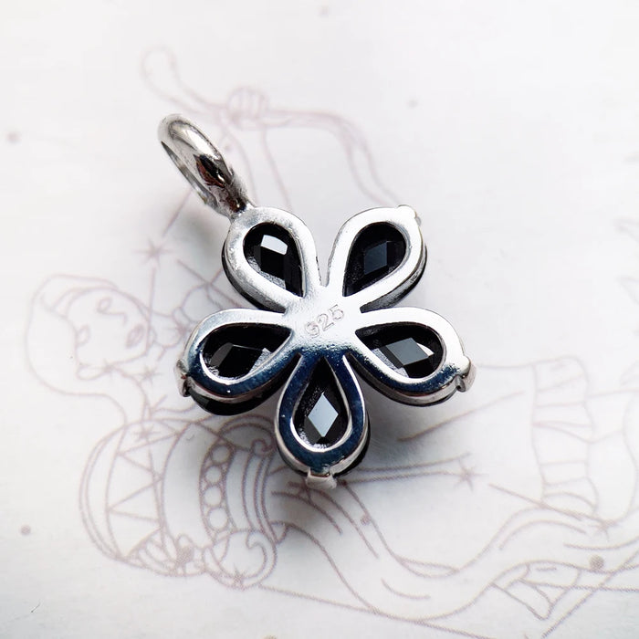 925 Sterling Silver Flower Crystal Pendant Fashion Jewelry For Women
