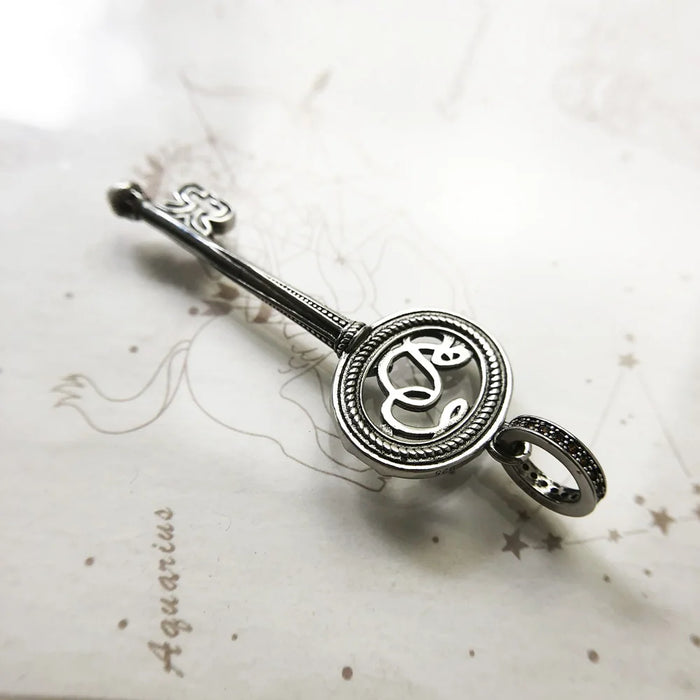 925 Sterling Silver Bohemian Key Pendant Richly Ornamented Fine Jewelry For Women & Men