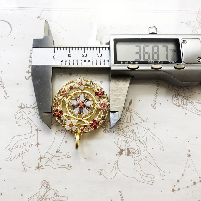 925 Sterling Silver Flower Amulet Pendant Gold Colour Joy & Happiness Gift For Women