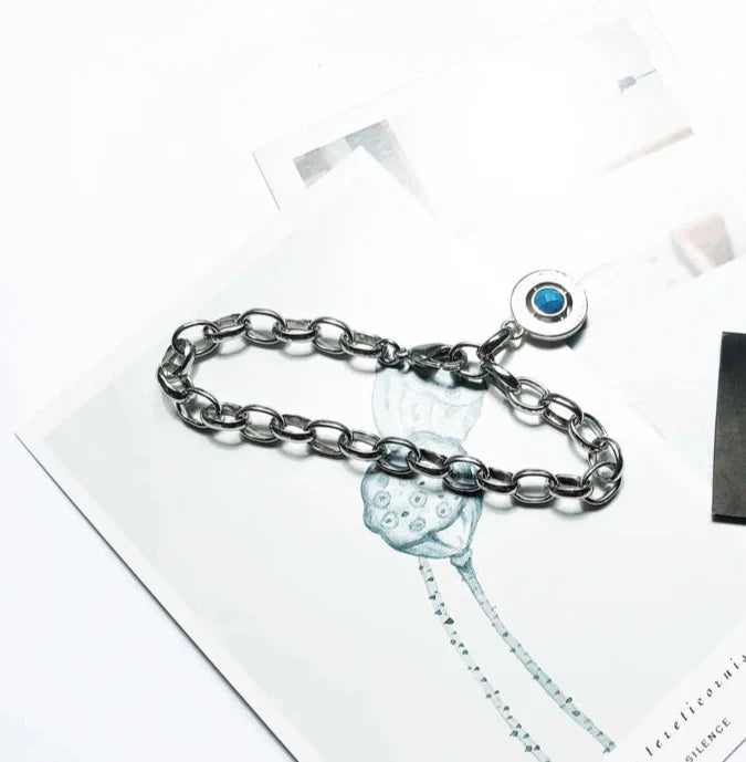 925 Sterling Silver Blue Link Chain Charm Bracelet 2019 Autumn For Women & Men European Style Jewelry Fashion Accessory Club