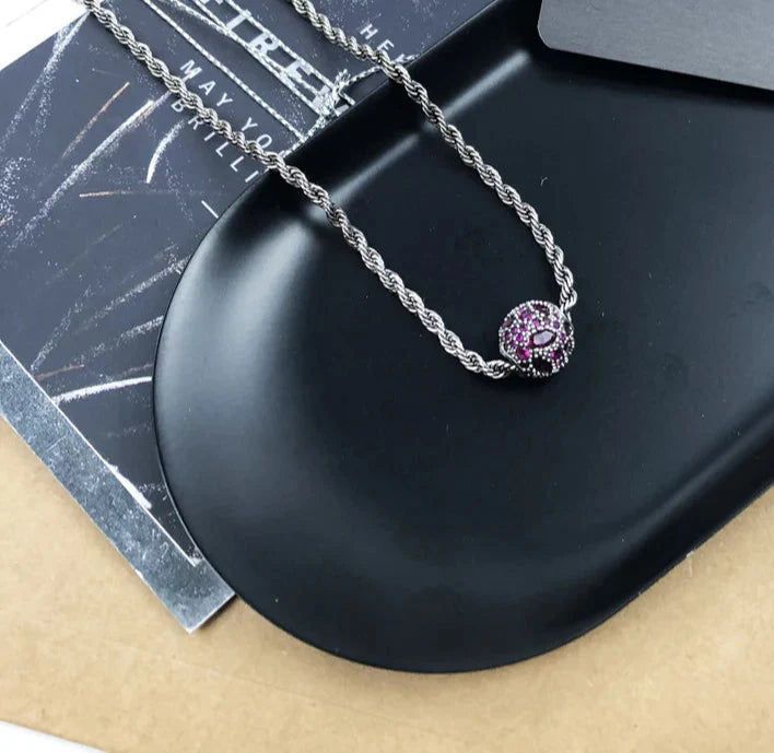 925 Sterling Silver Passion Fire Karma Wheel Necklace Fine Jewelry For Women