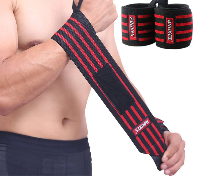 Pair of Professional Wrist Wraps For Strength Training Heavy Duty With Thumb Loop