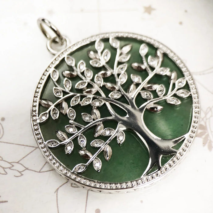 925 Sterling Silver Spring Green Tree Pendant Jewelry For Women