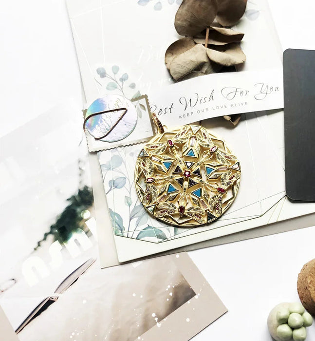 925 Sterling Silver Dragonfly Kaleidoscope Pendant Jewelry For Women