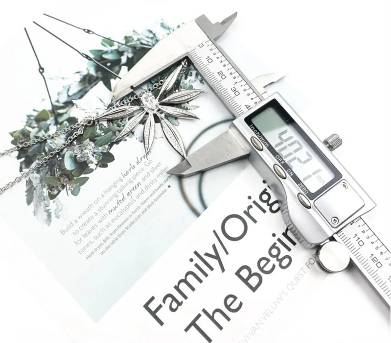 925 Sterling Silver Large Leaves Necklace For Women