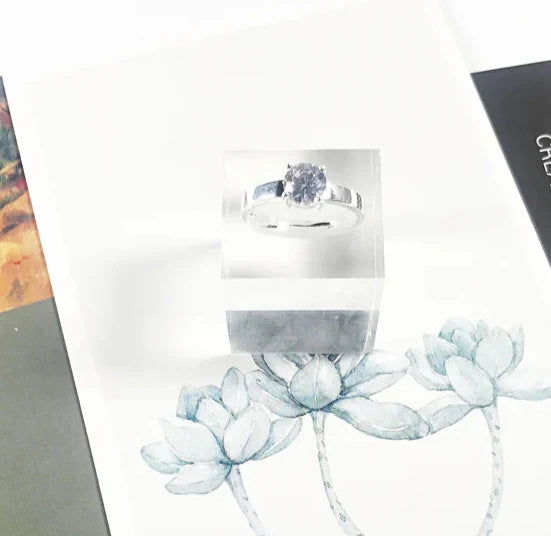 925 Sterling Silver Stunning White Zirconia Ring Europe Style Glam Jewelry For Women