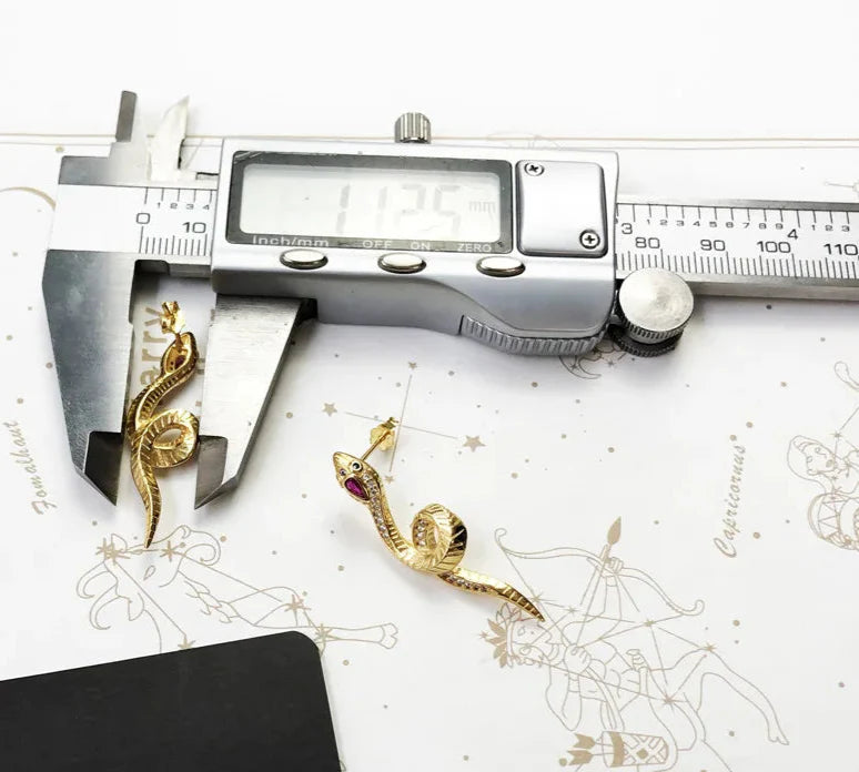 925 Sterling Silver Bohemia Beauty Curved Snake Drop Earrings For Women