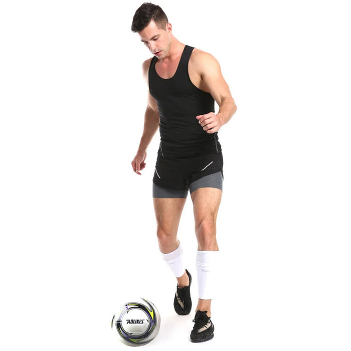 Pair of Football Shin Guard Socks Adult Calf Support Sleeves