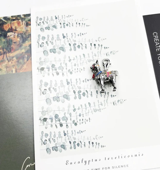 925 Sterling Silver Alpaca Llama Charm Bracelet Lucky Link Chain Jewelry For Women