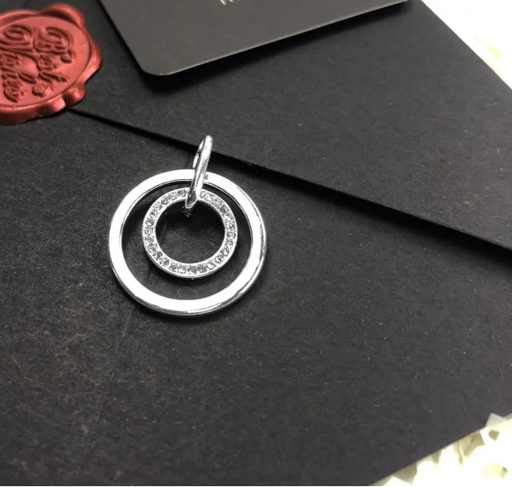 925 Sterling Silver Pave Circles Pendant Fashion Jewelry For Women