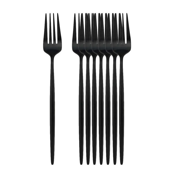 8 / 16 Piece Black Gold Dinner Fork Set