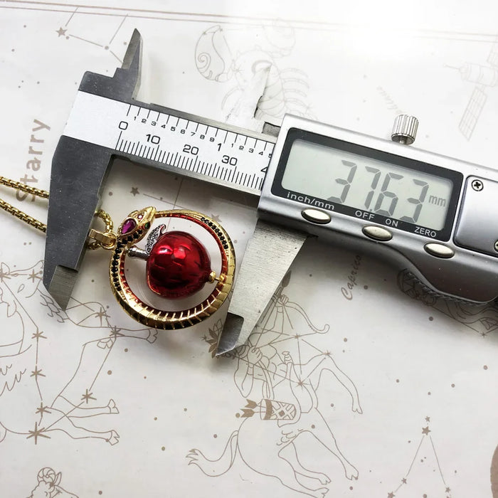 925 Sterling Silver Snake Necklace With Apple Charm Romantic Gift For Women