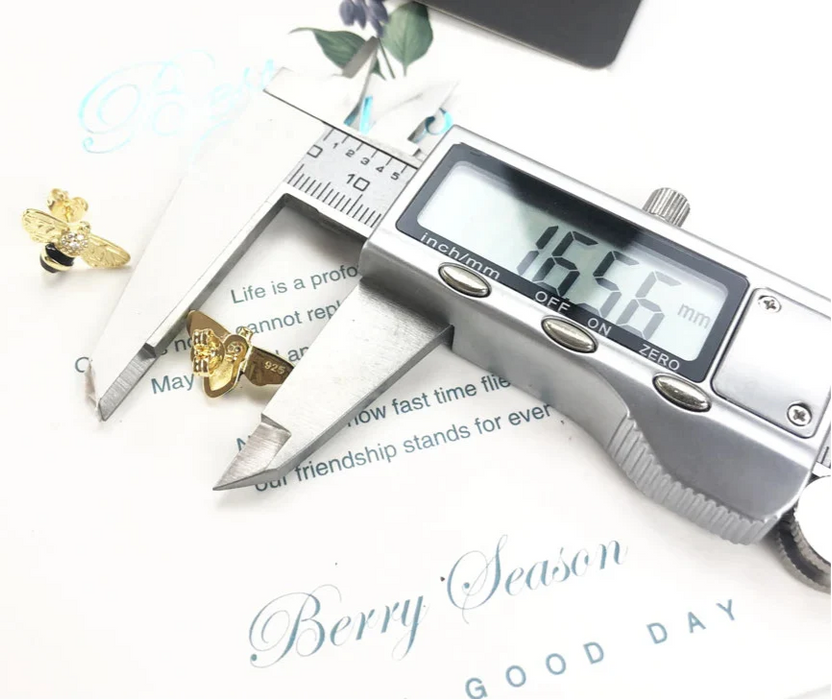 925 Sterling Silver Nature Inspired Bee Stud Earrings