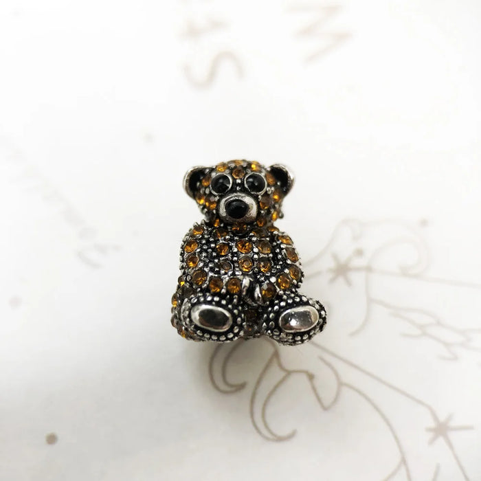 925 Sterling Silver Brown Teddy Bear Bead Charm Cute Gift For Women & Men